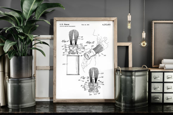 Download Shaving Brush Attachment Patent Poster - Premium Resources