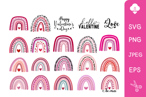 Download Valentines Rainbow Svg Bundle - Valentines Collection
